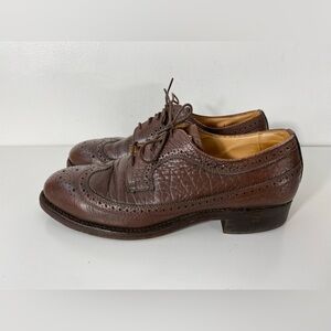 Boulet Mens Size 9.5 LWT Bluchers Derby Dress Shoes Brown Exotic Leather